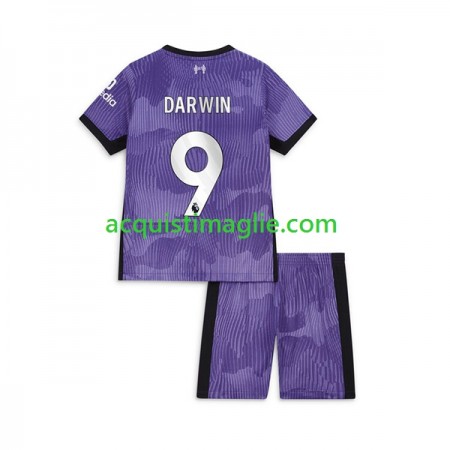 Divisa di Calcio Liverpool Darwin Nunez 9 Bambino Terza 2023/2024